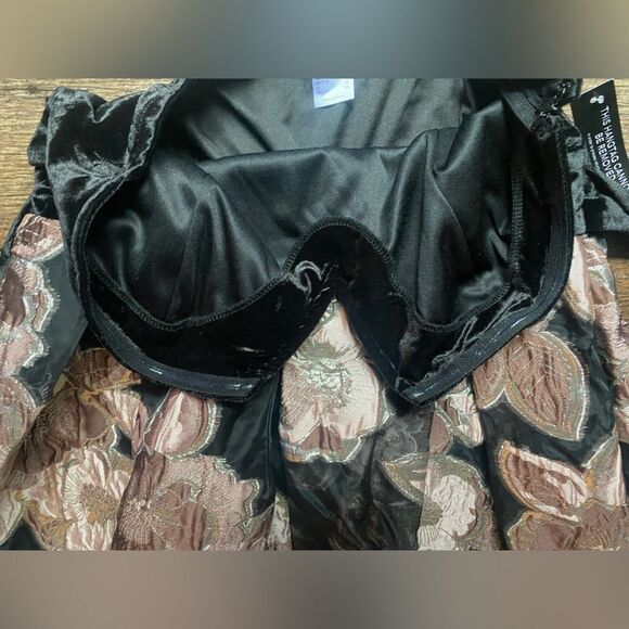 VENUS Strapless High-low Mini Dress velvet Floral Tulle homecoming Sz 14 NWT - Picture 8 of 16